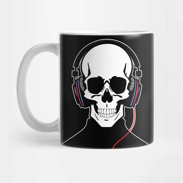 Cool Skull with Headphones | Listening Music by General Corner